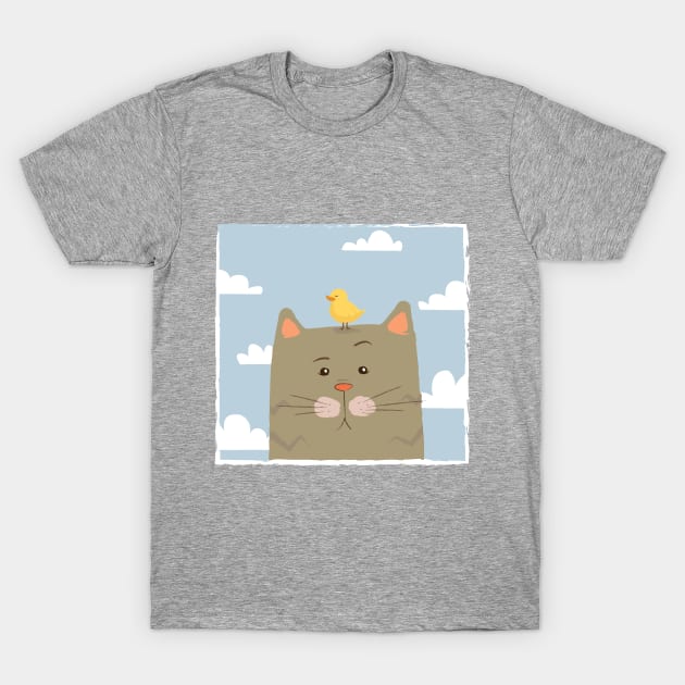 Cat and Duck T-Shirt by Anna_Ermakova